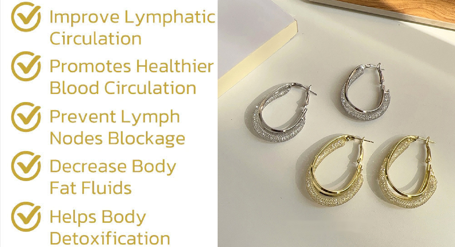 Lymphatic Fashion Oval Earrings,Promoting Lymphatic Drainage And  Detoxification,Lymphatic Slimming Earrings